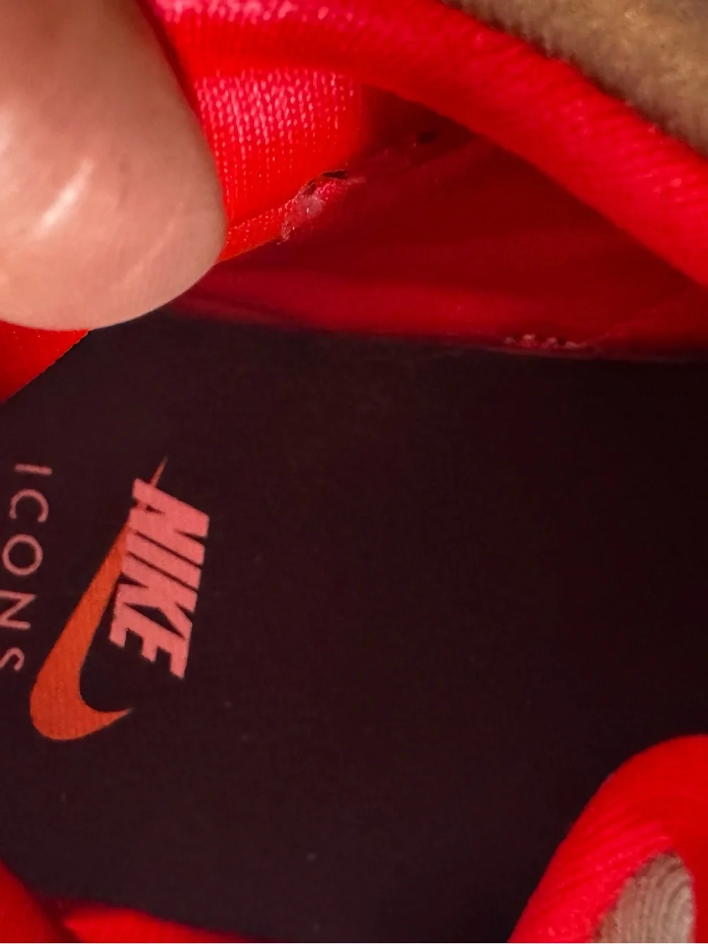 Nike Air Hurrache White Sneakers with Bright Red Accents